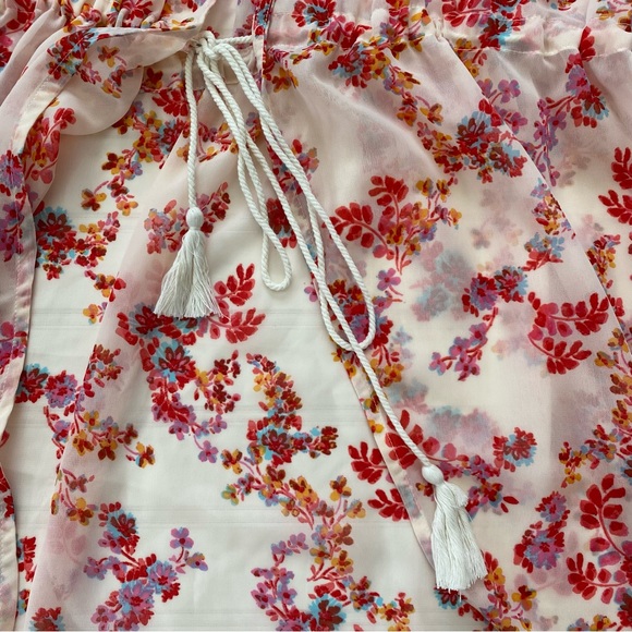 NWT LC Lauren Conrad Women’s Floral Print Tapered Tie Front Kimono One Size - Picture 9 of 11